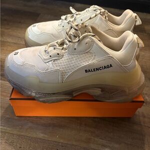 Balenciaga Cream and White Chunky Sneakers